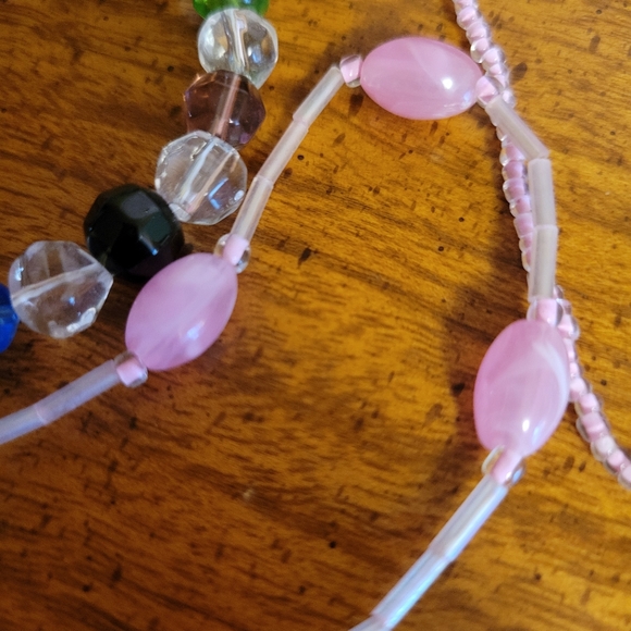 Stretch bracelets pink and beads (3) - Picture 3 of 4